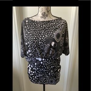 Black glitter polkadot blouse